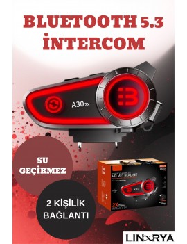  BLIC A30 2X Bluetooth Eşleşmeli Motosiklet Kask Kulaklığı İntercom Kulaklık