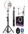 linarya Youtuber Tiktok Çekim Işıklı Makyaj Işığı Ring Light 10 Inç 2.1 M Tripod Bluetooth Kumandalı
