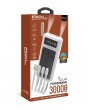 ACL PW-61 Solar Led Fenerli 2xusb Lcd Göstergeli Micro, Type-C, Lightning Kablolu 30000 Mah Powerbank